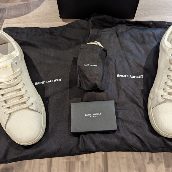 YSL COURT CLASSIC EMBROIDERED SNEAKERS IN CANVAS AND LEATHER - Picture 5 of 7